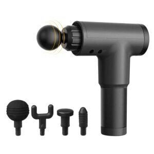 Massagepistol med 4 massagehoveder
